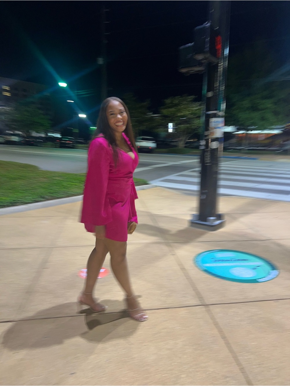 Zara Fuchsia Satin Dress - Picture 6 of 7
